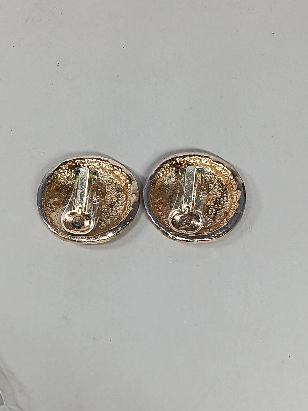 Vintage Gold Spiral Disc Clip-On Earrings - Picture 5 of 5